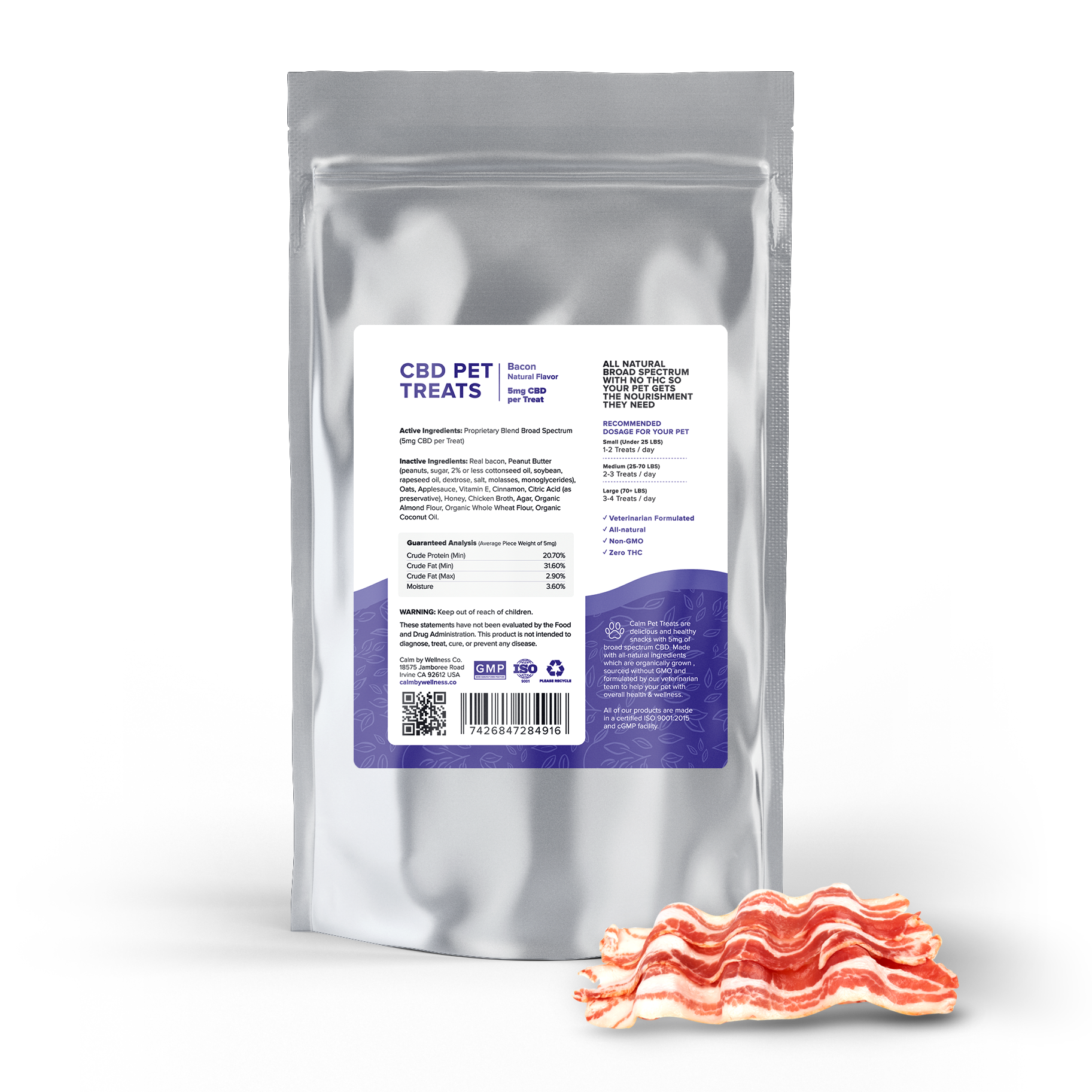Calm CBD Bacon Dog Treats